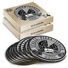 8 X Boxed Round Coasters - Bw - Authentic Italian Pizza Italy Food Cafe #40678
