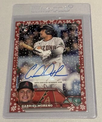 Topps Holiday Gabriel Moreno  /25 Autograph 2023 - Image 1 of 2