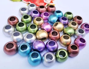 35 Round Rondelle Spacers Metallic, All Colours 12mm *large hole* Free P&P - Picture 1 of 3