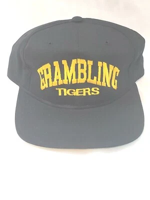Vintage 90s Grambling State Tigers Snapback Hat Black & Yellow NCAA Football  - Image 1 of 4