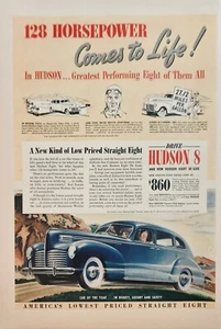 Hudson Touring 1940 sedán coche azul anuncio vintage cobra vida - Imagen 1 de 1