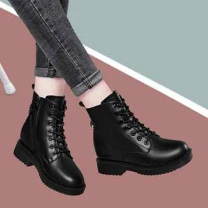 Women new winter black short boots Outdoor non slip walking shoes Casual thick - Picture 1 of 7
