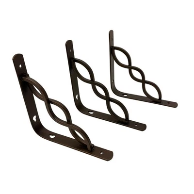 Juego de 3 Soportes de Estante Decorativos Bronce Acero Espiral Pergamino Celta Lote 6" Foto 1 de 2