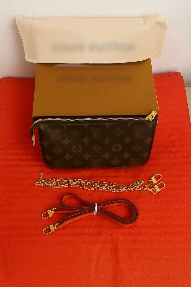 Mujer Marrón Monograma Pequeño Cartera Bolso Correa Ajustable Incluye Caja de Regalo Foto 1 de 1