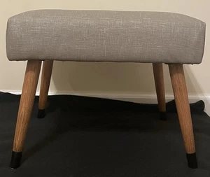 Upholstered Bench/Stool Tapered Wooden Legs-Mid Century Modern- Yugoslavia Wood - Picture 1 of 6