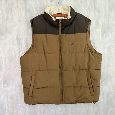 Filed & Stream Puffer Vest Men’s XL Zip Up Sherpa Collar Pockets Outdoor Brown - Image 1 of 4