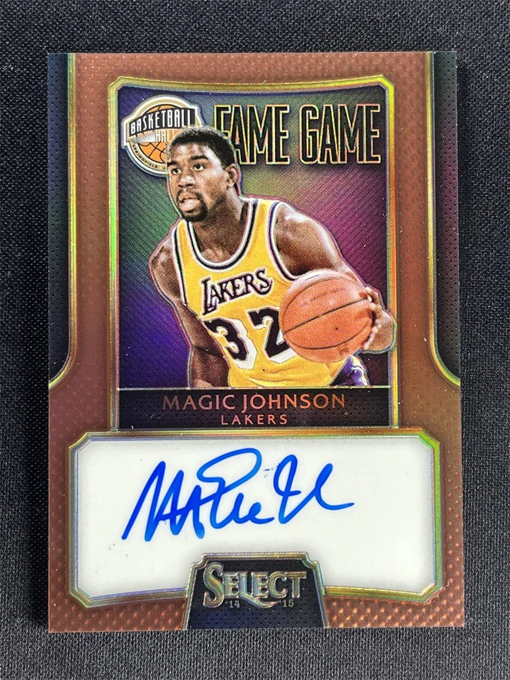 2014-15 Panini Select Magic Johnson #FG-MJ Copper Frame Game Autographs Auto /49 - Image 1 of 2