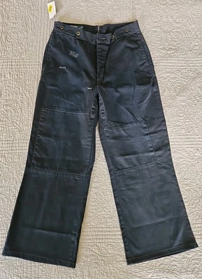 Vintage Polo Ralph Lauren 32x30 Patchwork Pants Wide Leg 90s Skater Black Stitch - Image 1 of 4