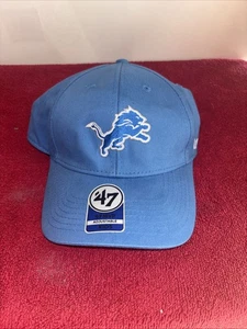 Detroit Lions '47 Brand Clean-Up KIDS Adjustable Blue Hat W/Logo NFL NWT OSFA - Picture 1 of 5