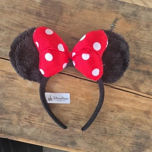 Disney Minnie Mouse Ohren rot weiß gepunktet Satin Schleife Stirnband Original Klassiker - Bild 1 von 4