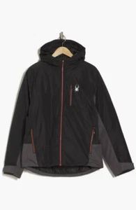 New Spyder $300 mens jacket Black Gray Medium - Picture 1 of 3