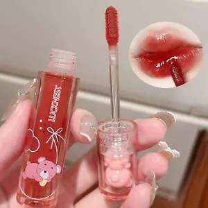 5Pcs Bear Lip Glaze Jelly Lipstick, Liquid Lipstick Cute Bear Lipgloss - Picture 1 of 5