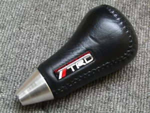 JDM Toyota Aqua NHP10 TRD Sports Black Leather AT Gear Shift Knob rare Item OEM - Picture 1 of 9