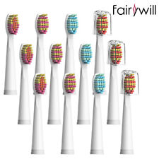 12 x Fairywill Toothbrush Head Soft Bristles Red or Purple for FW507 FW917 FW508