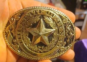 Vintage The State Of Texas W/Star & Filigree Silver Tone Belt Buckle - Picture 1 of 11