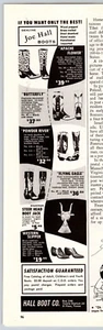 1960 Print Ad Joe Hall Boots El Paso Texas Apache Flower Butterfly Powder River - Picture 1 of 1