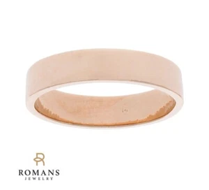 4mm Flat Wedding Band 14K Rose Gold Size 6 - Picture 1 of 3