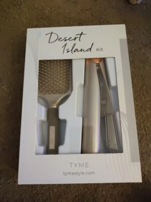 Kit TYME Desert Island, cepillo profesional para planchar y paleta (oro rosa) Foto 1 de 4