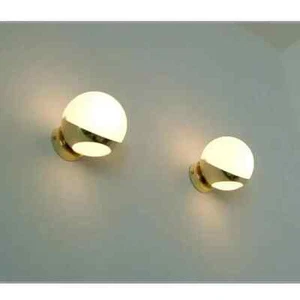 Paar italienische Mid Century Design Wandleuchten Stilnovo Stil Messing Opal - Bild 1 von 7