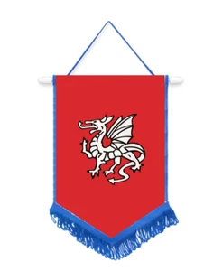 Coche Pendragon Inglés/Banderín de Pared con Borde de Color Grandes Souvenirs - Imagen 1 de 8
