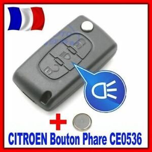 Coque plip Remote Key for Citroen C2/C3/C4/ C5/C6/C8 Button Headlight CE0536
