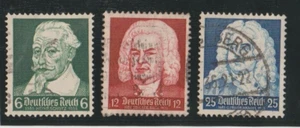 Alemania (Tercer Reich) 1935 Usado - Aniversarios de Nacimiento Schuetz, Bach & Haendel, - Imagen 1 de 1