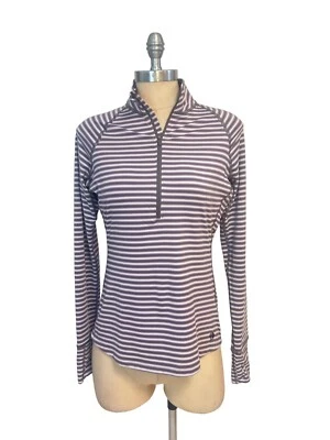 Mountain Hardwear Butterlicious Stripe 1/2 Zip Top Light Purple Striped Small - Image 1 of 4