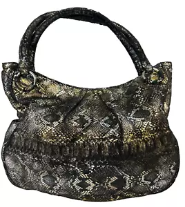 Bolso de Mano Posse Multicolor Gamuza Metálica Serpiente Repujado Grande Doble Asas - Imagen 1 de 11
