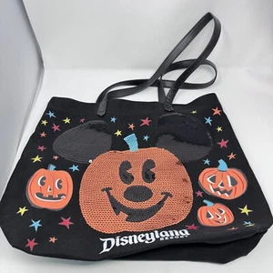 Disneyland Walt Disney Canvas Tragetasche Halloween Kürbis Mickey Mouse Pailletten - Bild 1 von 20