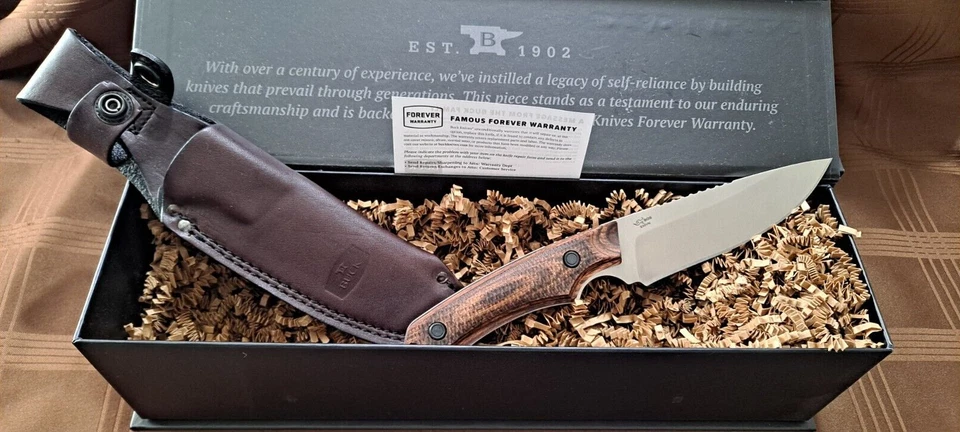 Buck 663 Alpha Guide Pro S35VN Flat Ground Blade Walnut Handle Made In 100% USA - Image 1 of 4