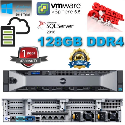 Dell PowerEdge R730 2x E5-2699V3 2.30Ghz 36-Cores 256GB DDR4 4.8TB SAS H730 1GB - Image 1 of 4