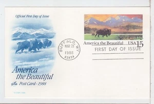 TurtlesTradingPost- American Buffalo- Postal Card 1988 #UX120 FDC Artcraft - Picture 1 of 1