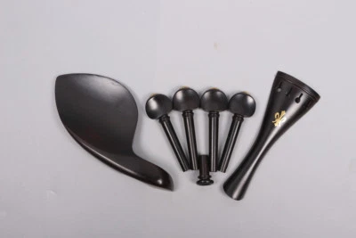 1set 4/4 Violin kit Accessories ebony wood violin tailpiece peg nice inlay - Image 1 of 4