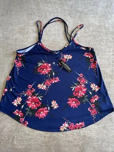 Women’s Papermoon Tank Top Blouse Floral Navy Size L - Picture 1 of 6