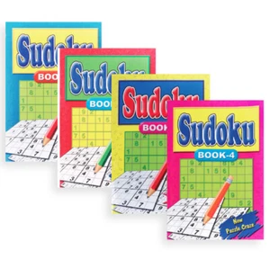 4 X SUDOKU PUZZLE BOOKS A5 SIZE 100+ GRIDS IN EACH BOOK TRAVEL ADULT SKILL - Picture 1 of 3