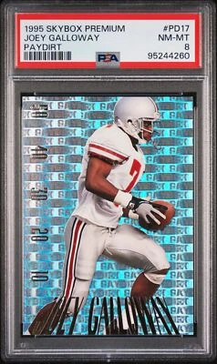 1995 SKYBOX PREMIUM PAYDIRT #PD17 JOEY GALLOWAY RC PSA 8 ROOKIE CARD POP 3! - Image 1 of 2