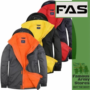 Mens Outdoor Jacket Casual Work Waterproof Windproof Fleece Lined Zipped Pockets - Picture 1 of 4