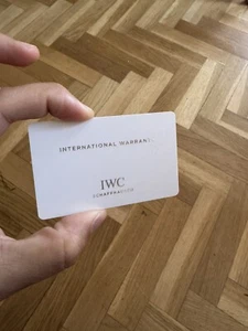 IWC Warranty authentic empty card NOS - Foto 1 di 2
