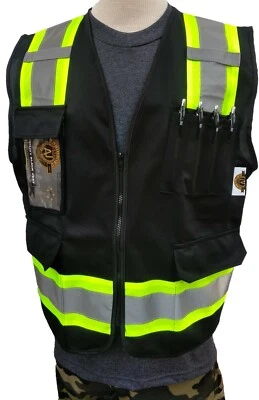 SKU 02-SMALL HIGH VISIBILITY BLACK VEST - Image 1 of 4