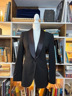 800$ PAUL SMITH Chal Solapa Largo Blazer Lana Sarga Chaqueta 1 Botón Negro It42 Foto 1 de 4