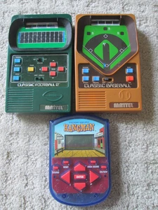Vintage 95 01 02 Mattel Electronics Handheld Football / Baseball / Hangman Game - Picture 1 of 2