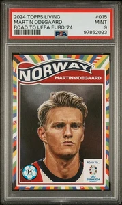 2024 Topps Living Road To UEFA Euro #15 Martin Odegaard PSA 9 Pop 3 - Picture 1 of 2