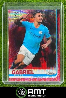 2018 Topps Chrome UEFA Champions League Gabriel Jesus Red Wave 2/10 Man City - Image 1 of 3
