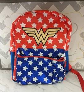 DC Comics Wonder Woman 16" Kinder klassischer Rucksack Übernachtungen Schule Stars - Bild 1 von 15