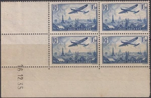 FRANCE: PA.n°9 ** en bloc de 4 coin daté (cote 150€) - Picture 1 of 2