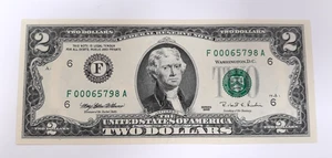 1995 UNITED STATES $2 FEDERAL RESERVE NOTE (F) - Picture 1 of 7