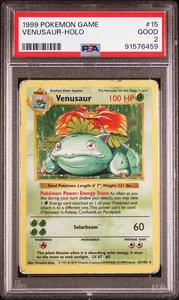 Venusaur #15/102 Holo PSA 2 - 1999 Pokemon Base Set Shadowless (Label error) - Picture 1 of 2