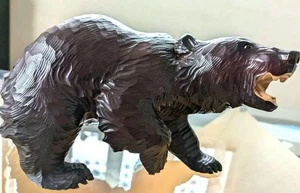 Statuina Horii Saku orso legno intagliato Showa retrò souvenir Hokkaido - Foto 1 di 12
