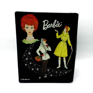 Mattel Barbie Vintage Puppenkoffer 1963 schwarz glänzend Vinyl vorne & hinten identisch gebraucht - Bild 1 von 12