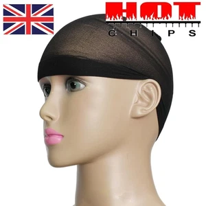 2Pcs Unisex Stocking Wig Liner Cap Nylon Stretch Breathable Mesh Black *AU - Picture 1 of 6
